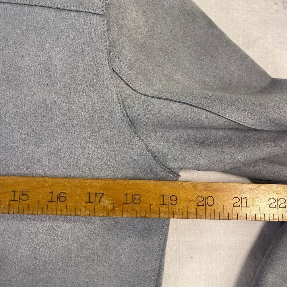 Anthropologie Gray Long Sleeve Open Cropped Stretch Moto Jacket Size Medium